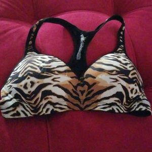 Pink victorias secret tiger yoga bra